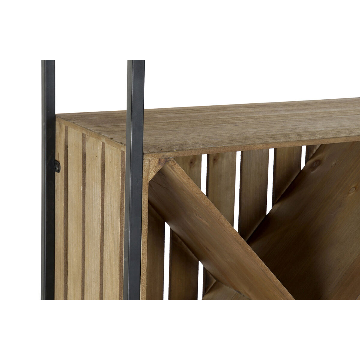 Flaskställ DKD Home Decor Svart Naturell Metall Gran 60 x 30 x 160 cm - 9