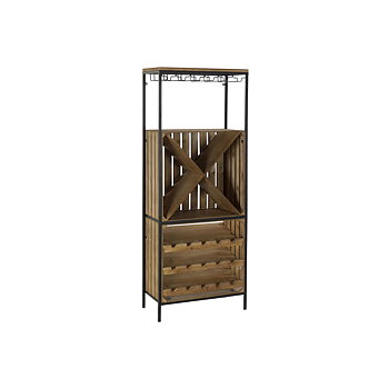 Flaskställ DKD Home Decor Svart Naturell Metall Gran 60 x 30 x 160 cm