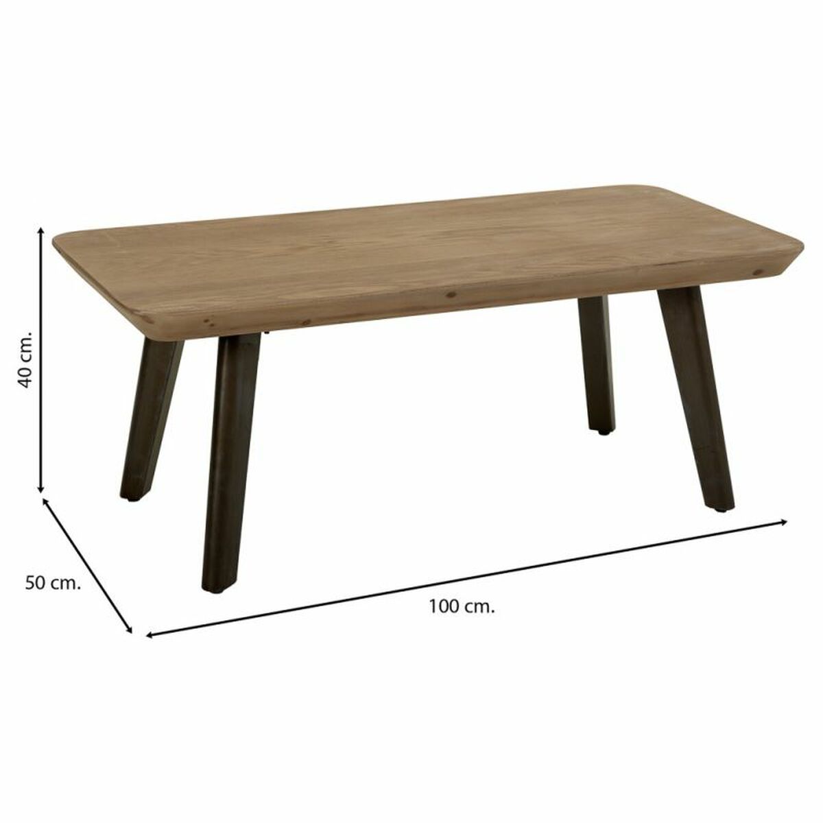 Soffbord Alexandra House Living Brun Järn Platta Granträ 50 x 40 x 100 cm - 3
