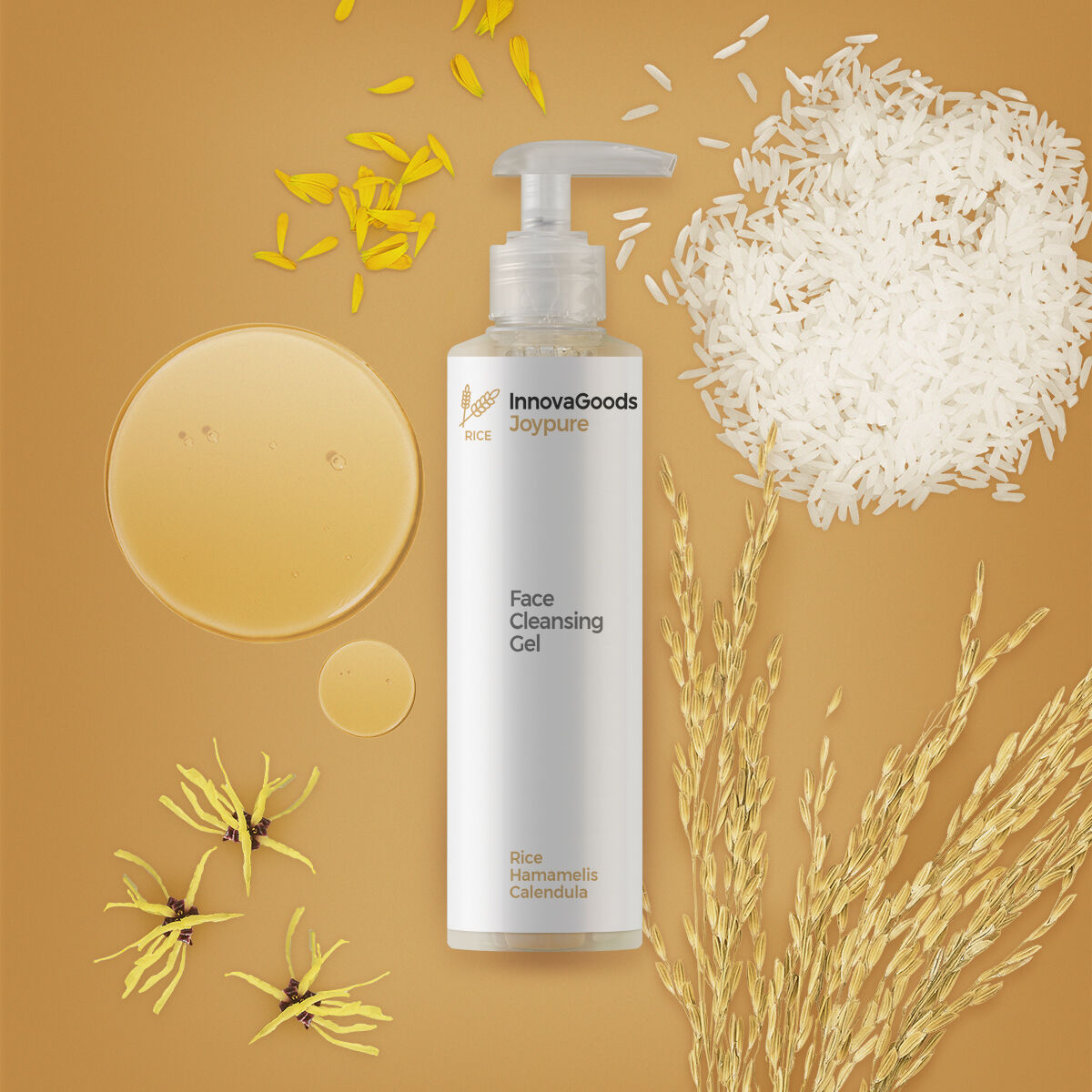 Rengörande ansiktsgel Rice Joypure InnovaGoods 200 ml - 5