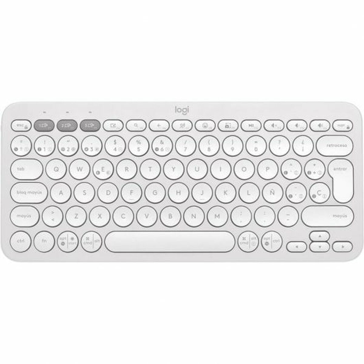 Trådlöst Tangentbord Logitech Pebble Keys 2 K380s Qwerty Spanska Vit