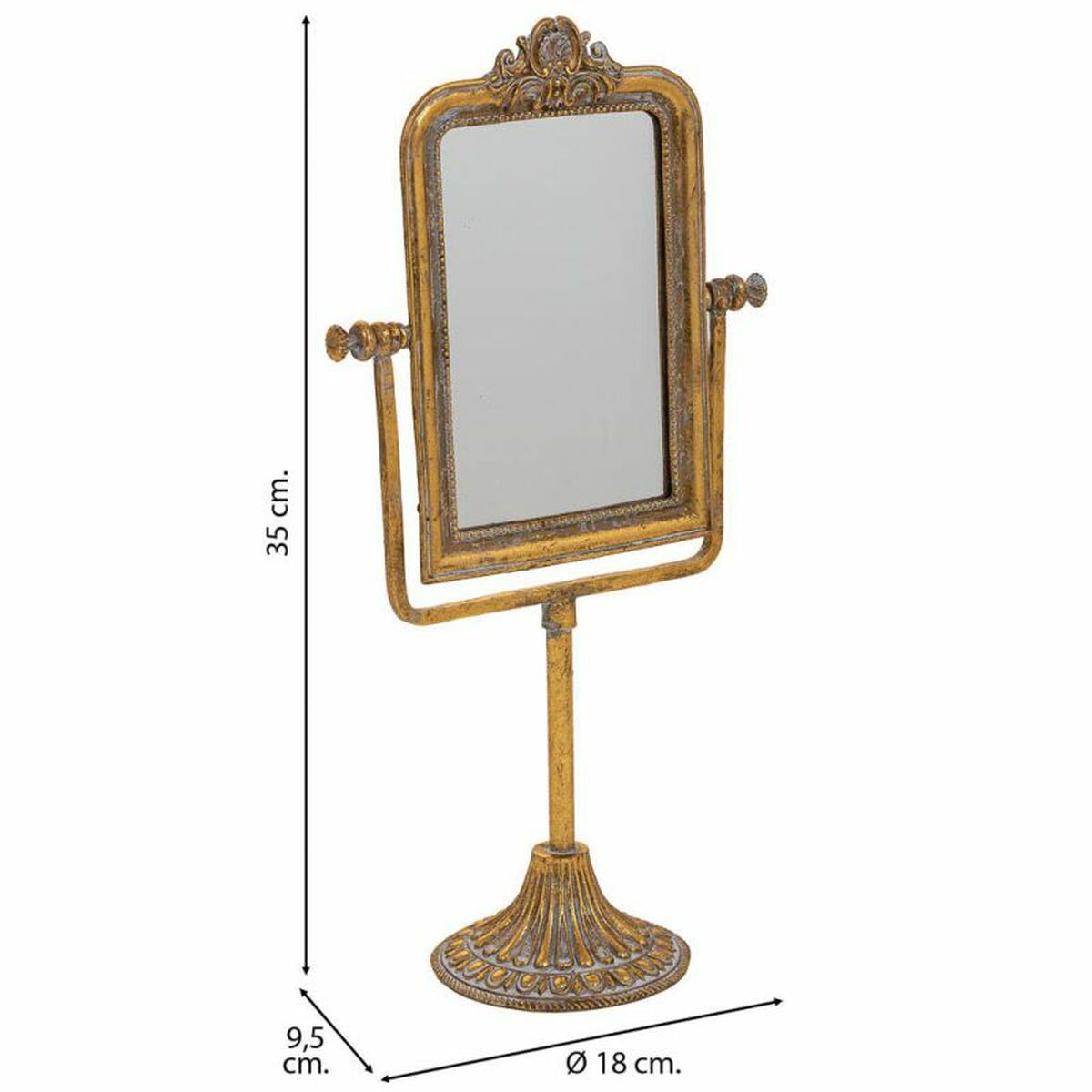 Spegel med monteringsfäste Alexandra House Living Guld Harts 9 x 35 x 18 cm - 3