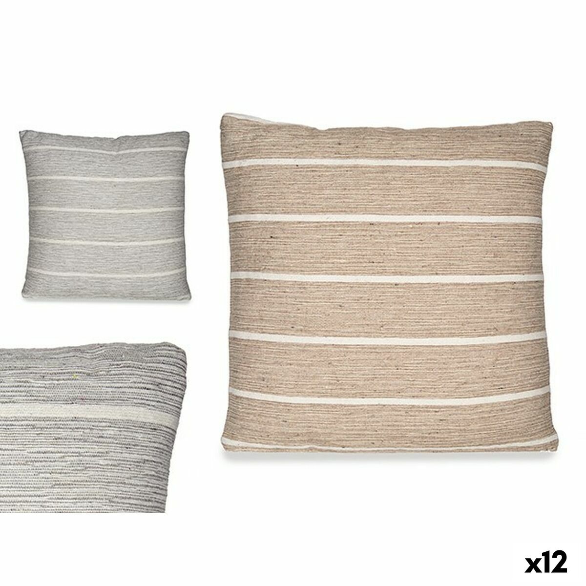 Kudde Ränder Brun Grå 45 x 12 x 45 cm (12 antal) - 5