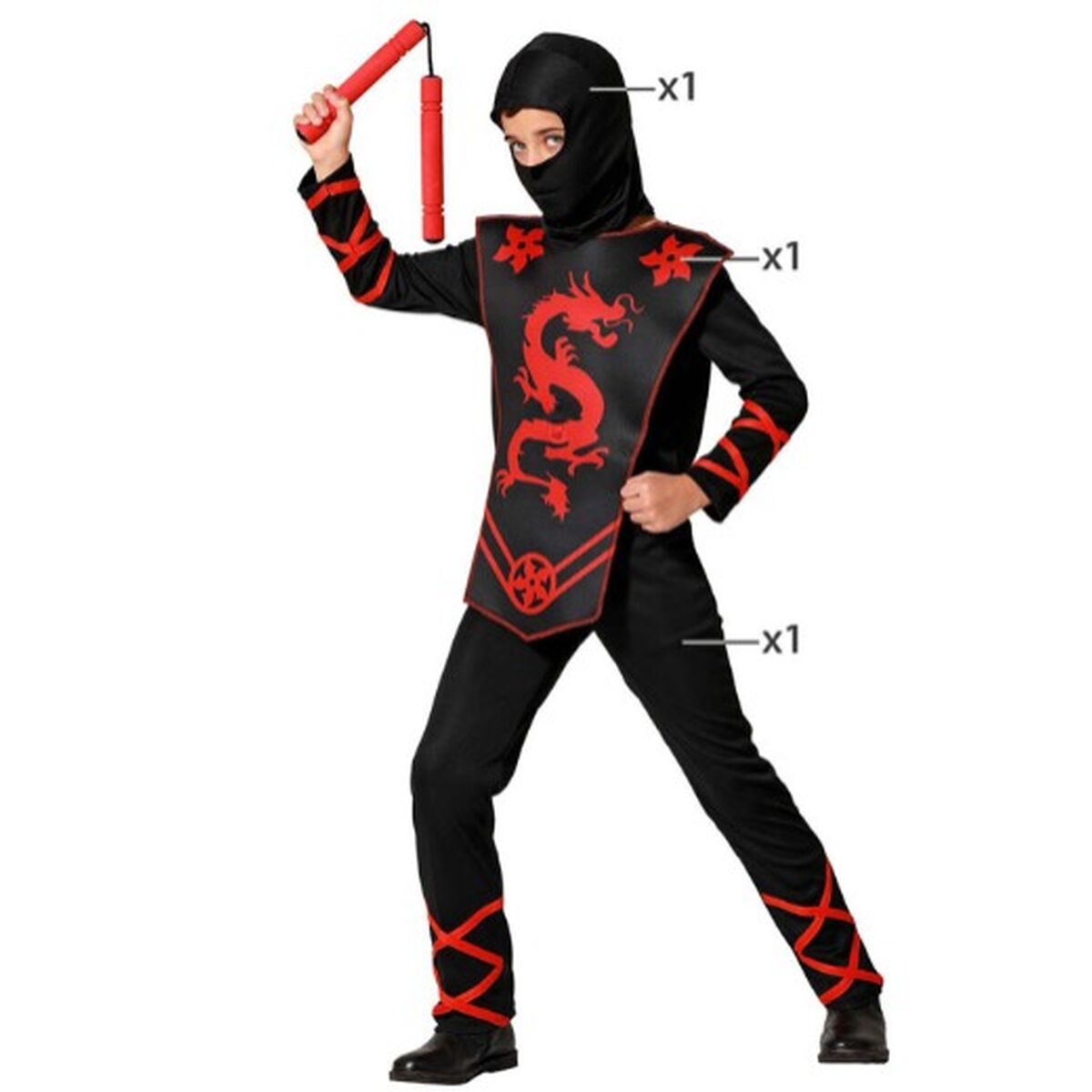 Maskeraddräkt för barn Ninja - 5