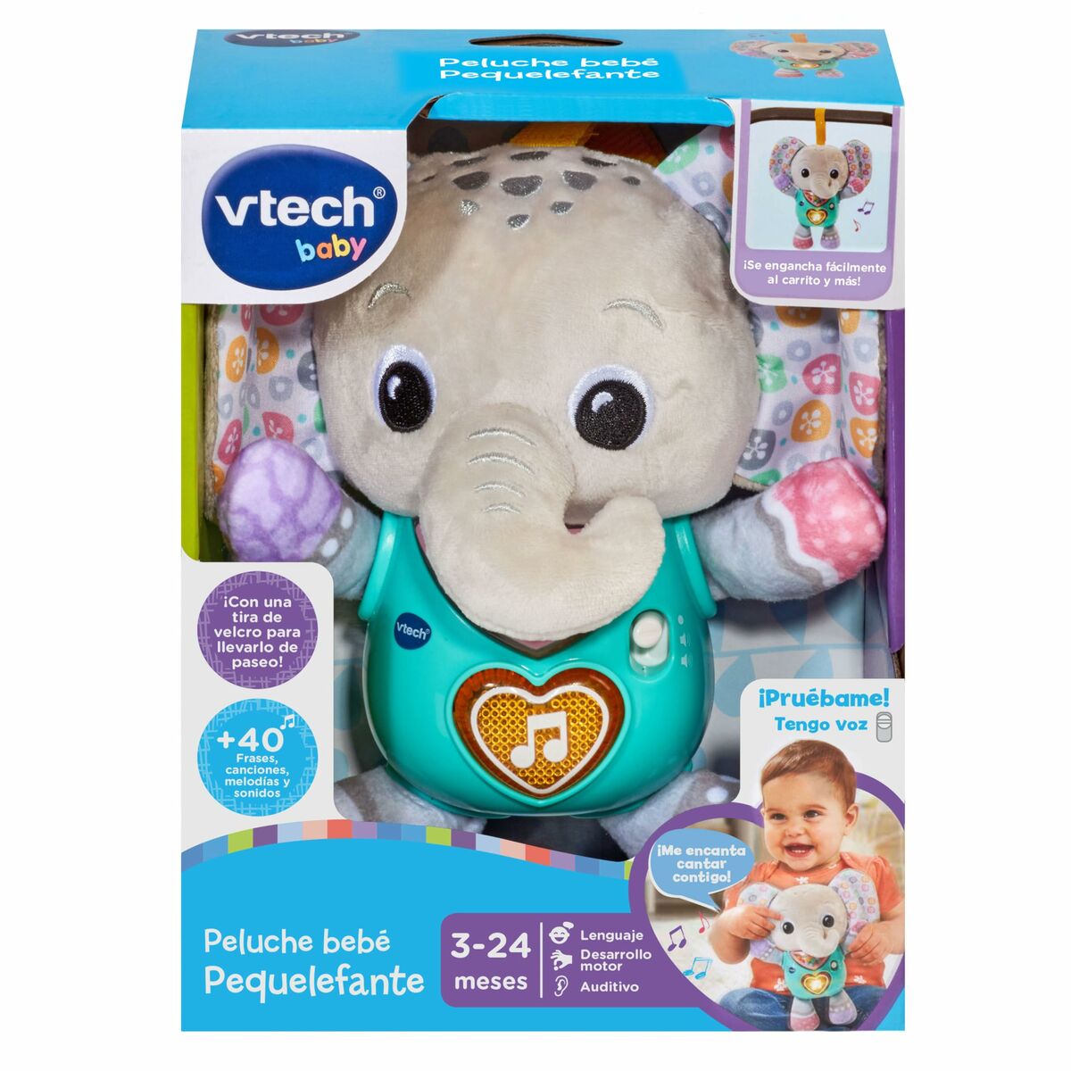 Mjukdjur med ljud Vtech Elefant 15 x 8,9 x 19,1 cm - 5
