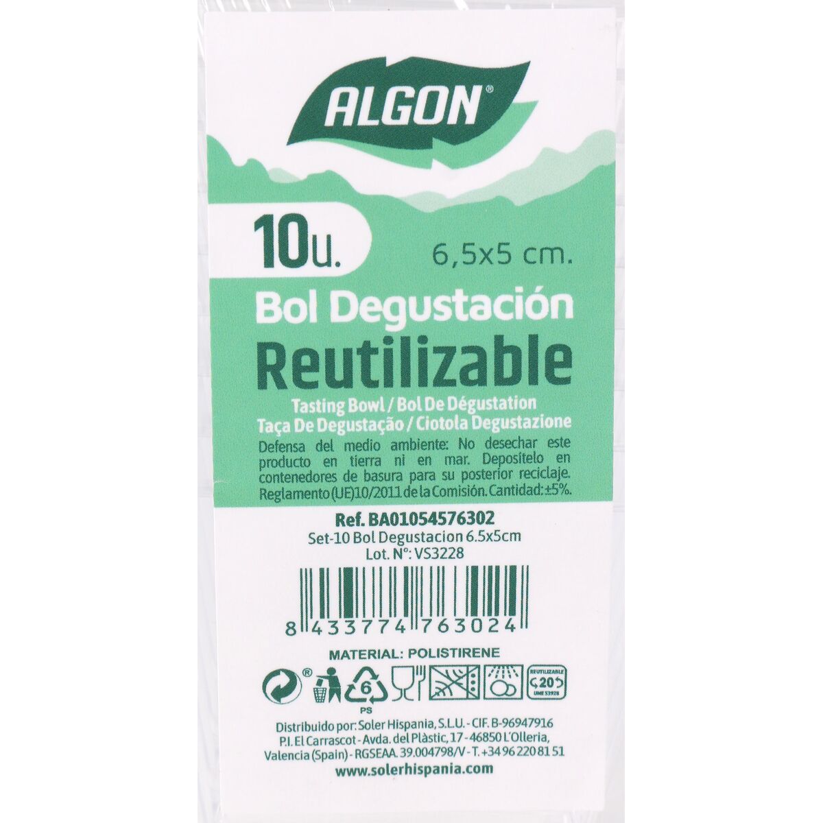 Set med återanvändbara skålar Algon 10 Delar 6,5 x 5 cm (24 antal) - 5