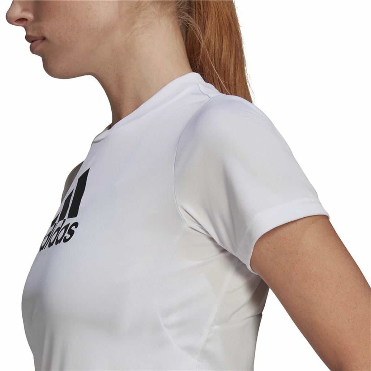 T-shirt med kortärm Dam Adidas Primeblue D2M Logo Sport  Vit - 2