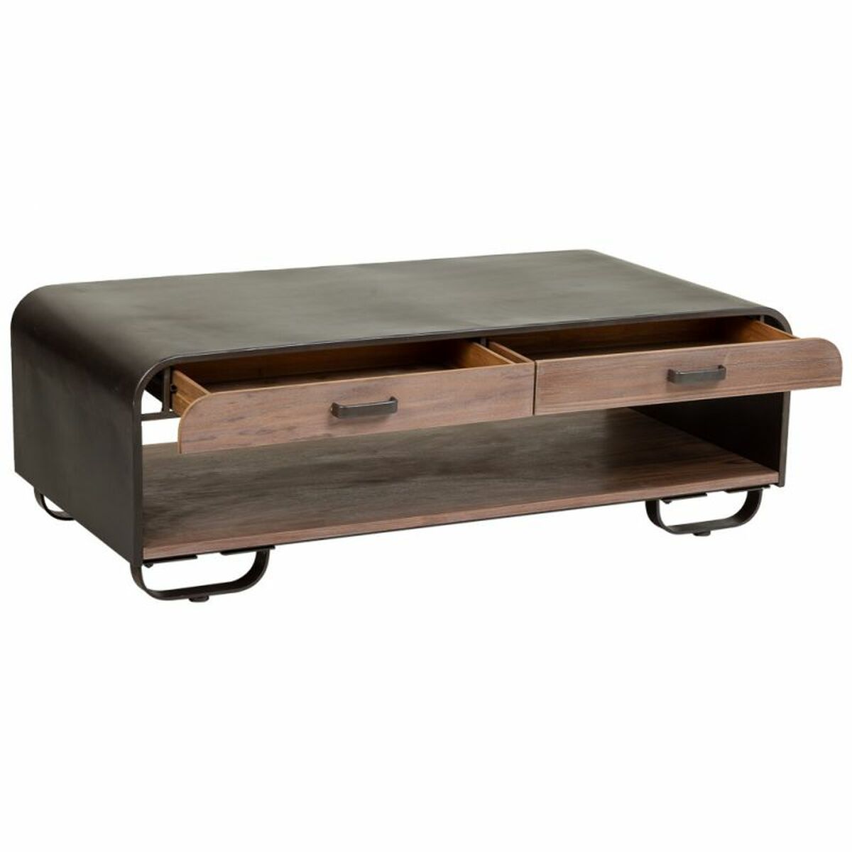 Soffbord Alexandra House Living Brun Trä Järn Platta Granträ 62 x 41 x 120 cm - 6