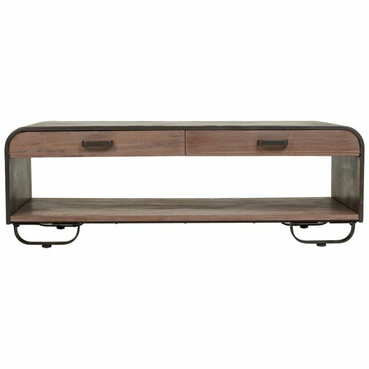 Soffbord Alexandra House Living Brun Trä Järn Platta Granträ 62 x 41 x 120 cm - 3