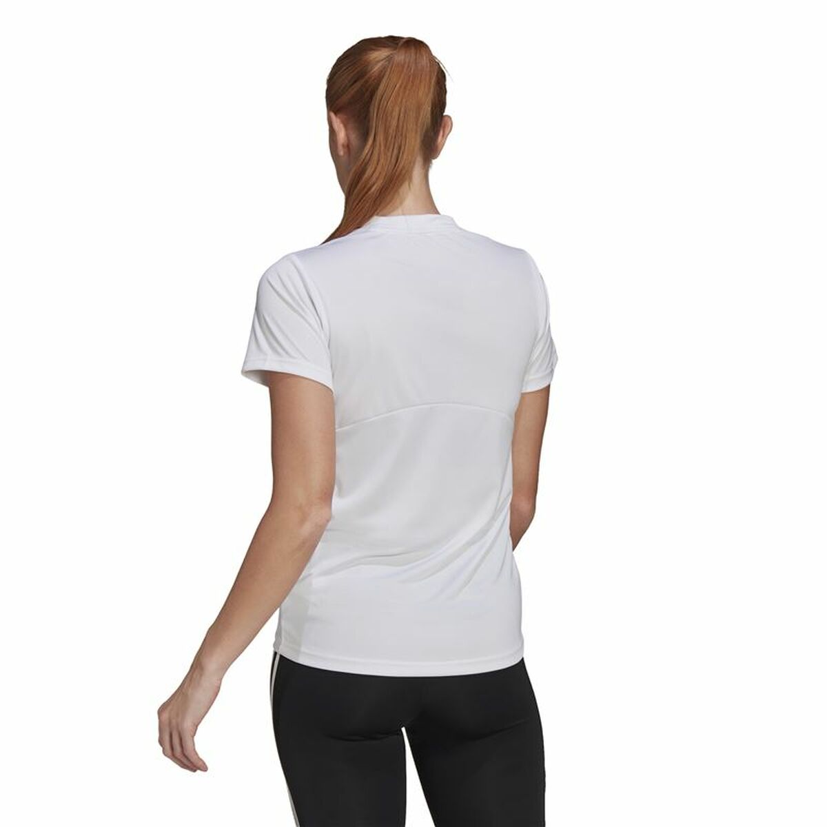 T-shirt med kortärm Dam Adidas Primeblue D2M Logo Sport  Vit - 5