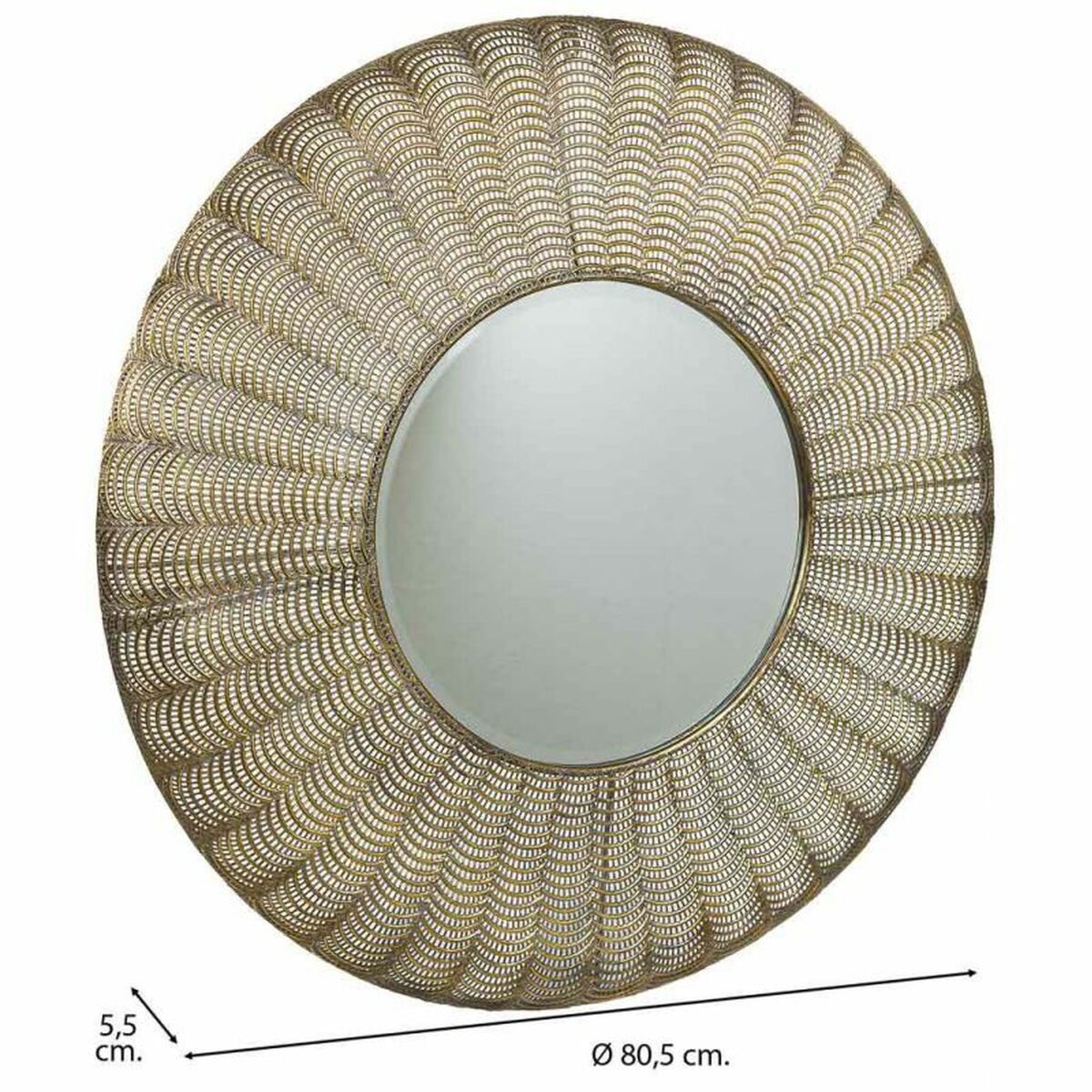 Väggspegel Alexandra House Living Gyllene 5 x 80 x 80 cm Cirklar - 3
