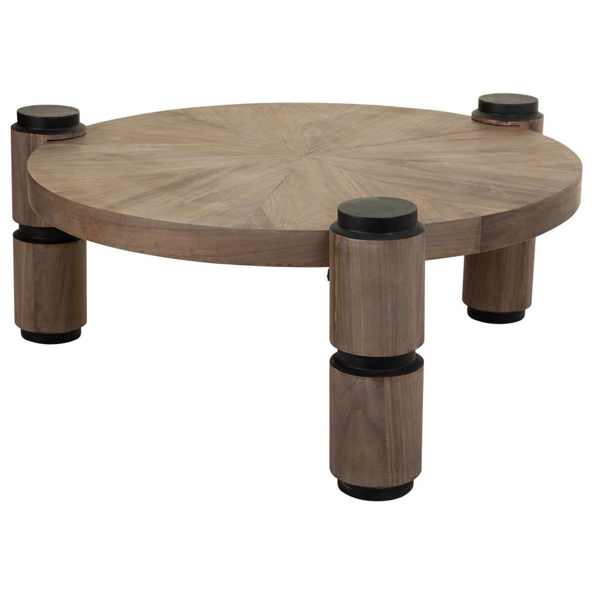 Soffbord Alexandra House Living Brun Trä Järn Platta Granträ 110 x 46 x 110 cm - 3