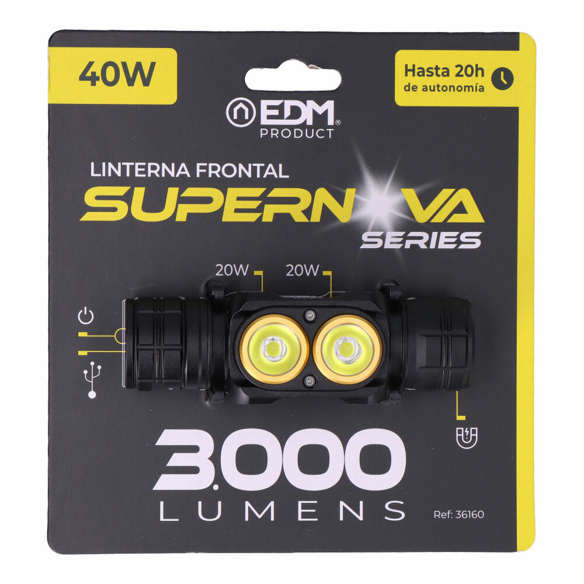 LED-lampa för huvudet EDM 36160 Supernova 40 W 3000 lm - 7