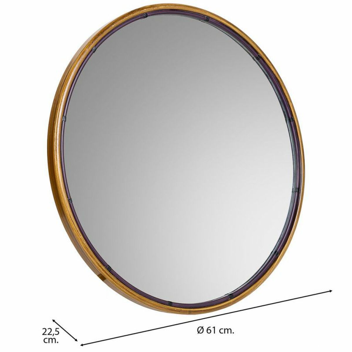Väggspegel Alexandra House Living Gyllene 2 x 61 x 61 cm Cirklar - 5