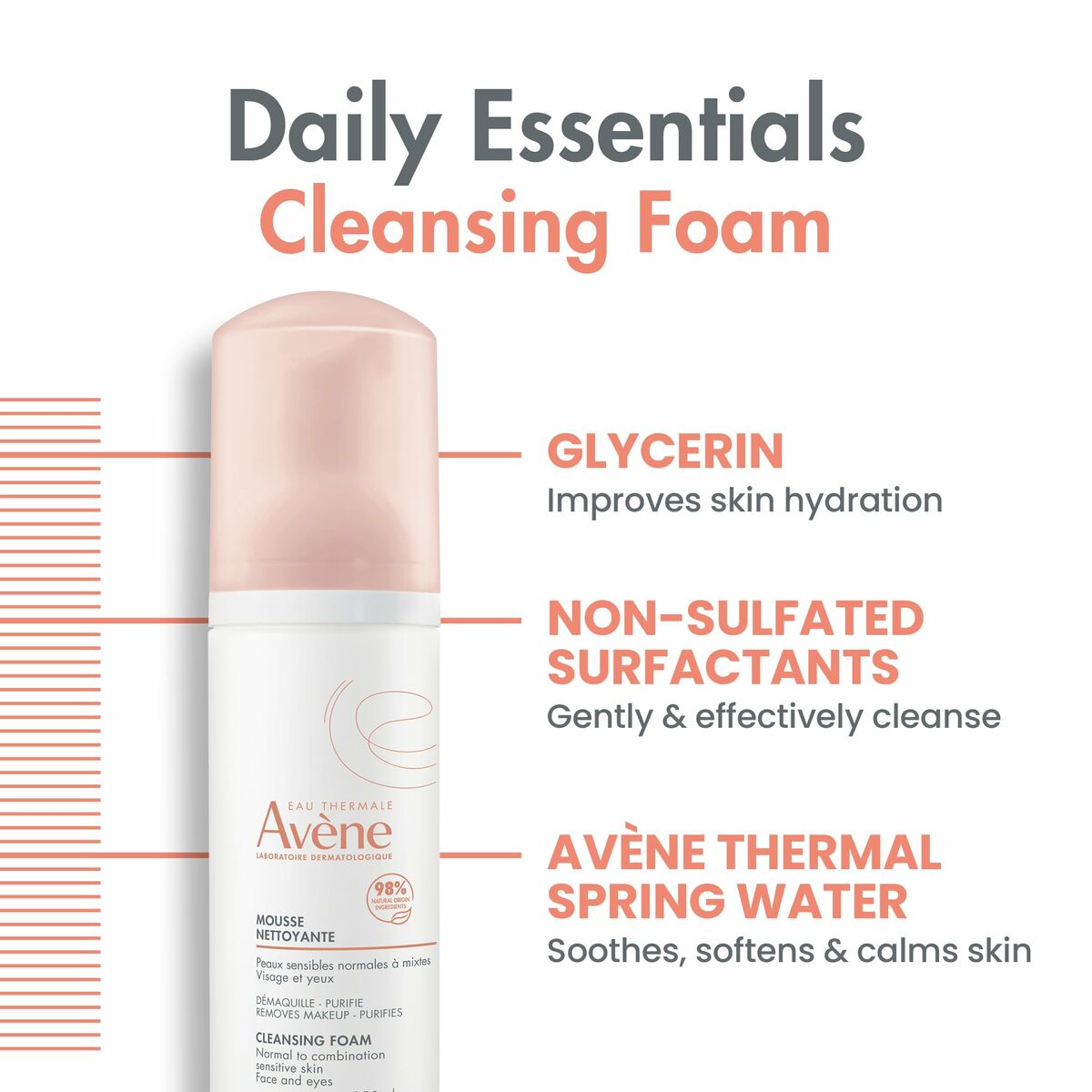 Ansiktssminkremover Avene Espuma - 4