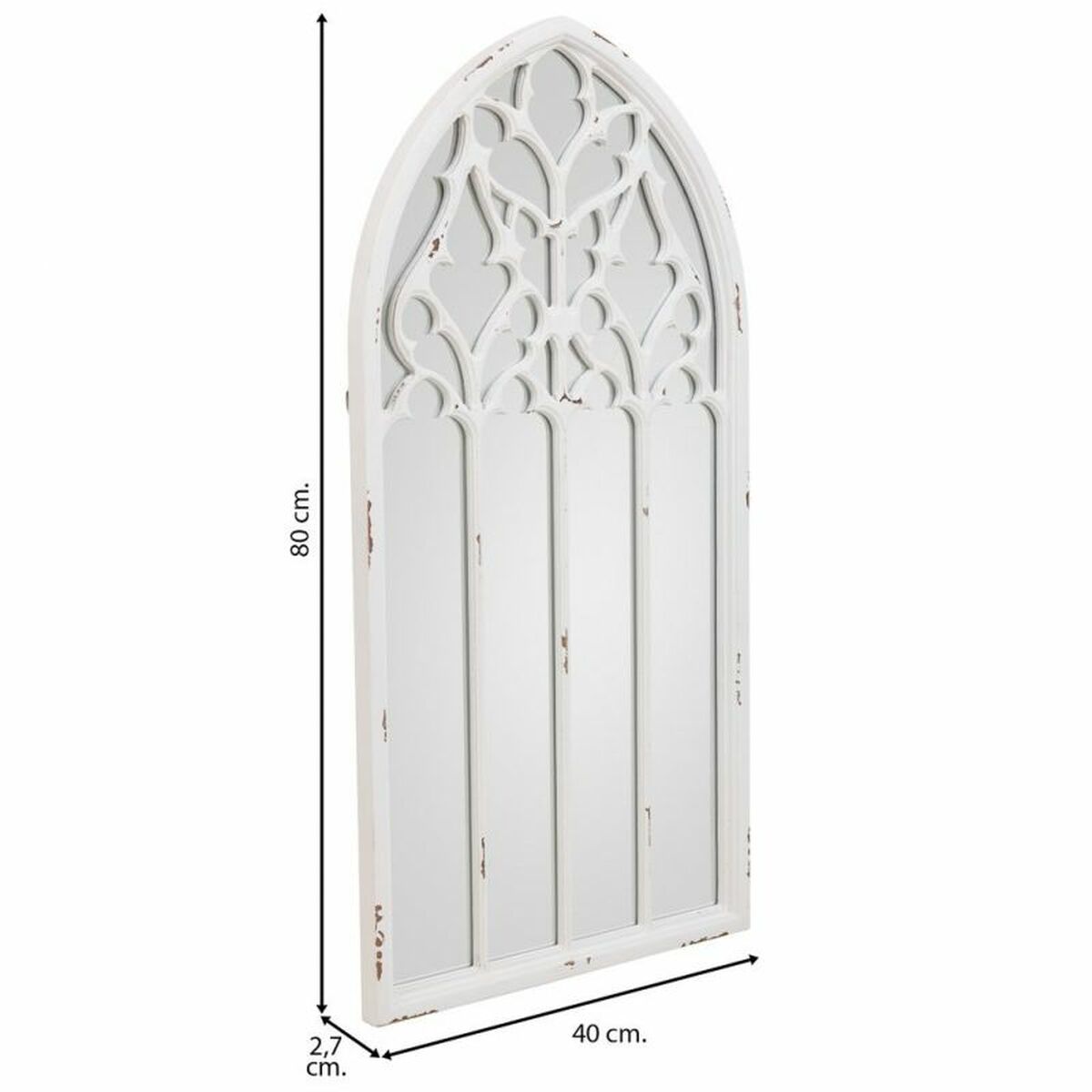 Väggspegel Alexandra House Living Vit Glas Granträ Trä MDF 2 x 80 x 40 cm - 3