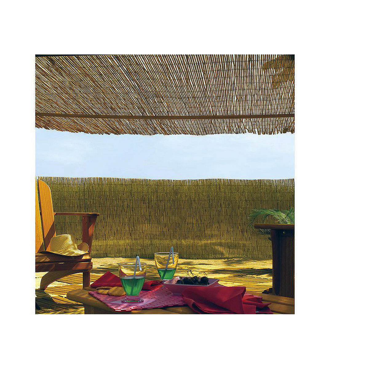 Trädgårdsstaket EDM 75816 Brun Bambu 1 x 5 m - 2