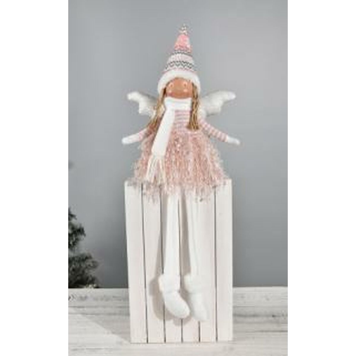 Prydnadsfigur DKD Home Decor Jul Fe Polyester Ängel (22 x 15 x 48 cm) (2 antal) - 3