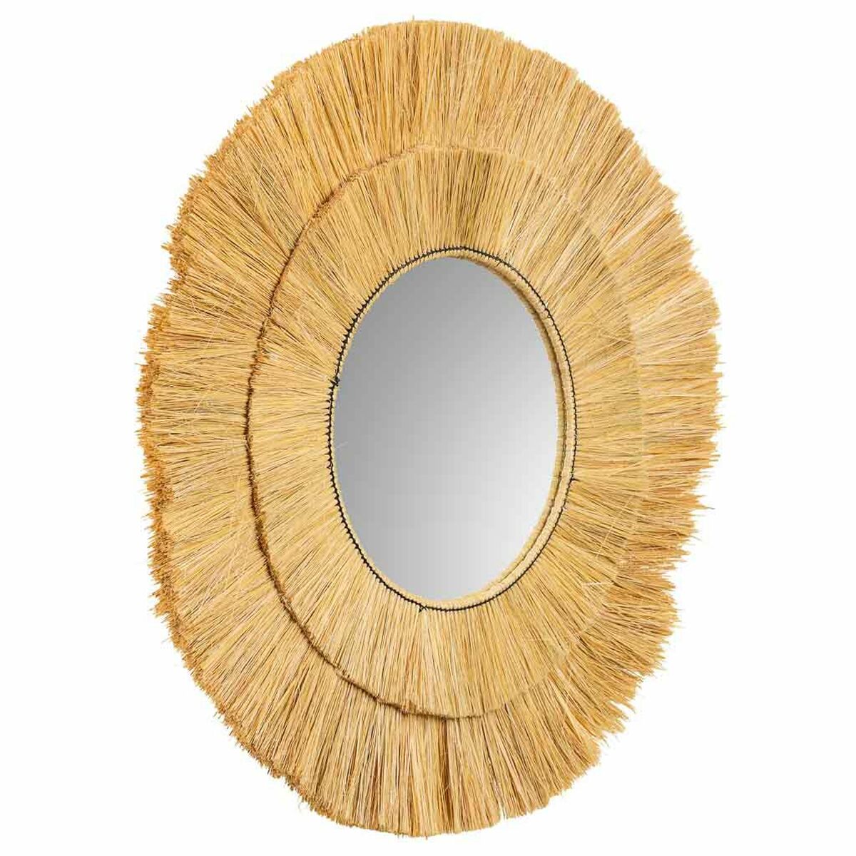 Väggspegel Alexandra House Living Brun Järn Naturliga fibrer 100 x 3 x 100 cm - 2