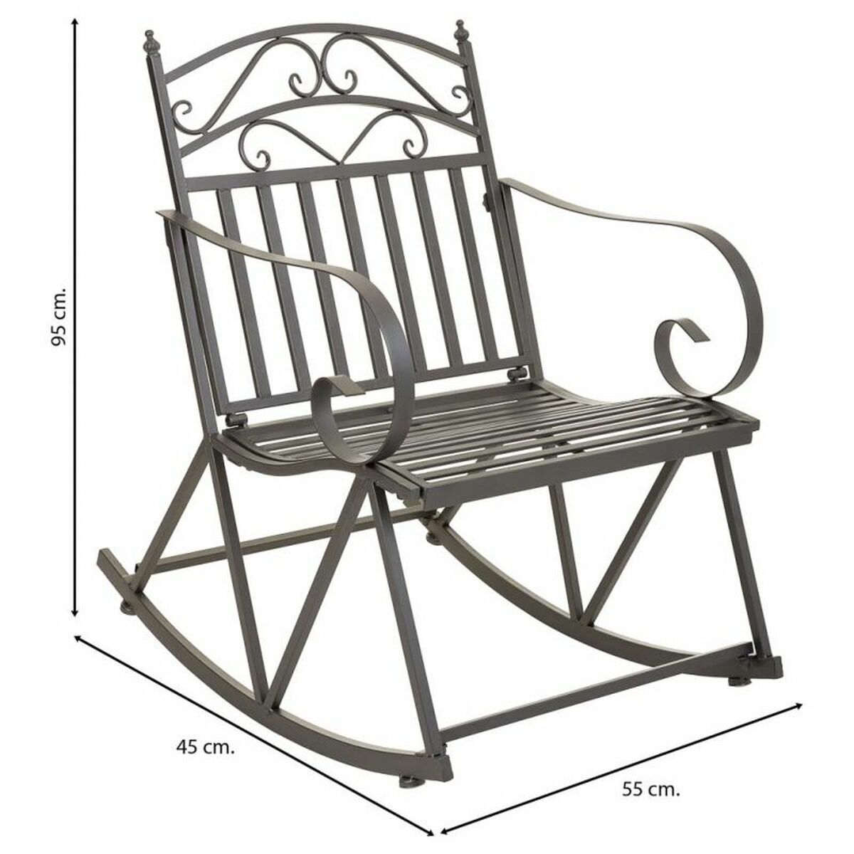 Gungstol Alexandra House Living Brun Järn 24 x 45 x 24 cm - 3