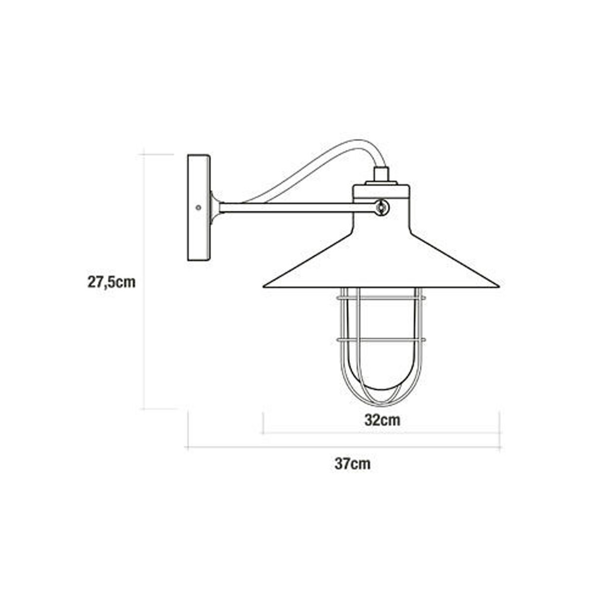Vägglykta EDM 32103 Svart 60 W - 2