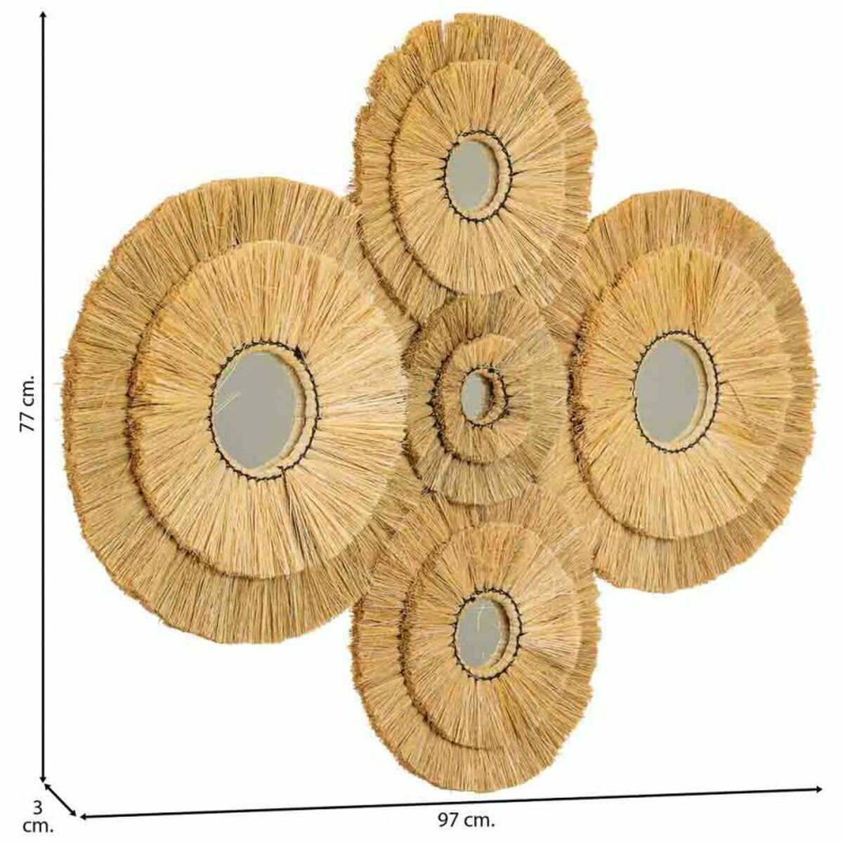 Väggspegel Alexandra House Living Brun 77 x 3 x 97 cm Geometrisk - 3