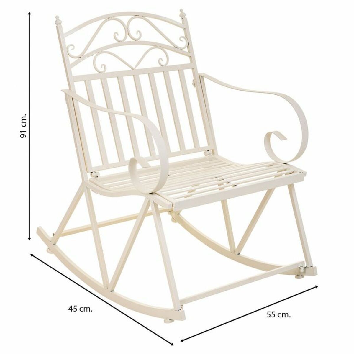 Gungstol Alexandra House Living Vit Järn 24 x 45 x 24 cm - 3
