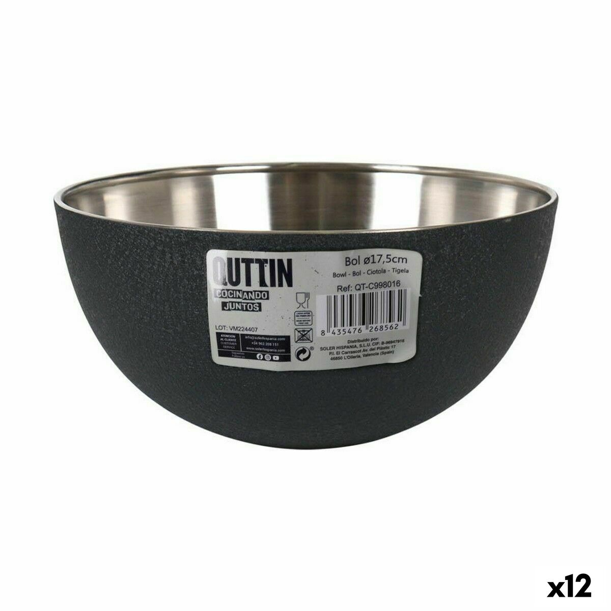 Skål Quttin Crocodile Stål 17,2 x 8 cm (12 antal)