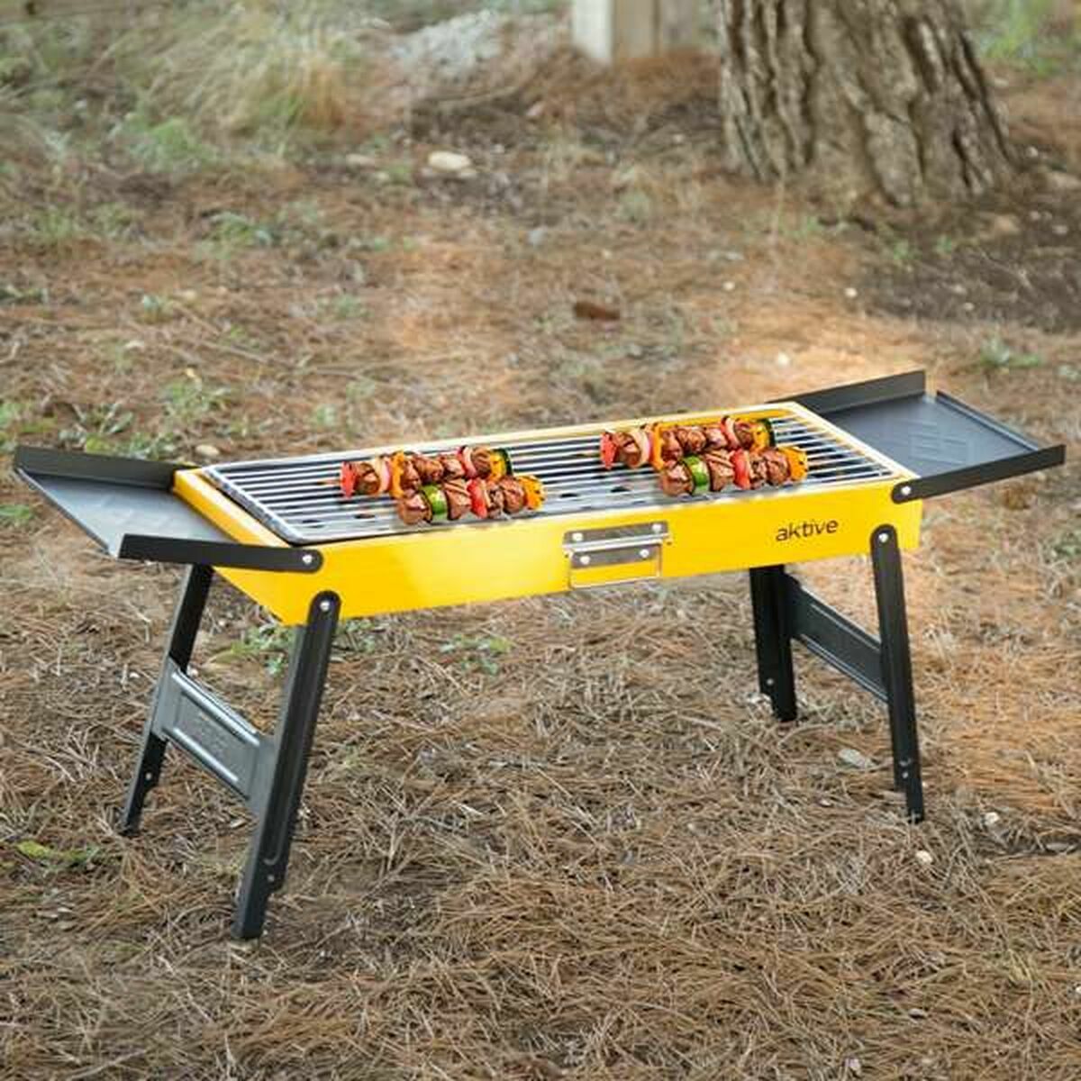 Bärbar Grill Aktive Stål 89 x 32 x 22 cm Gul - 2