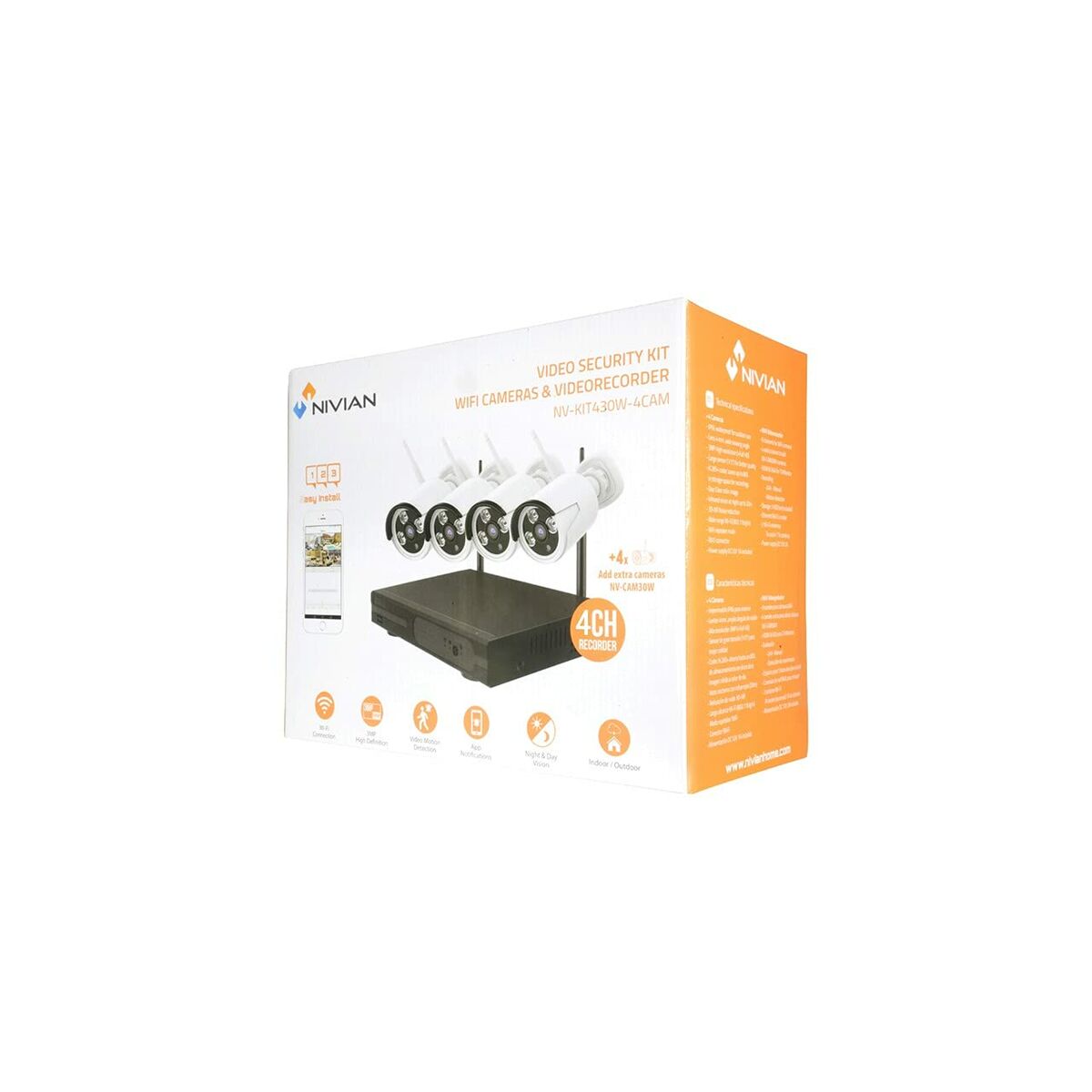 Övervakningsvideokamera Nivian NV-KIT430W-4CAM - 2