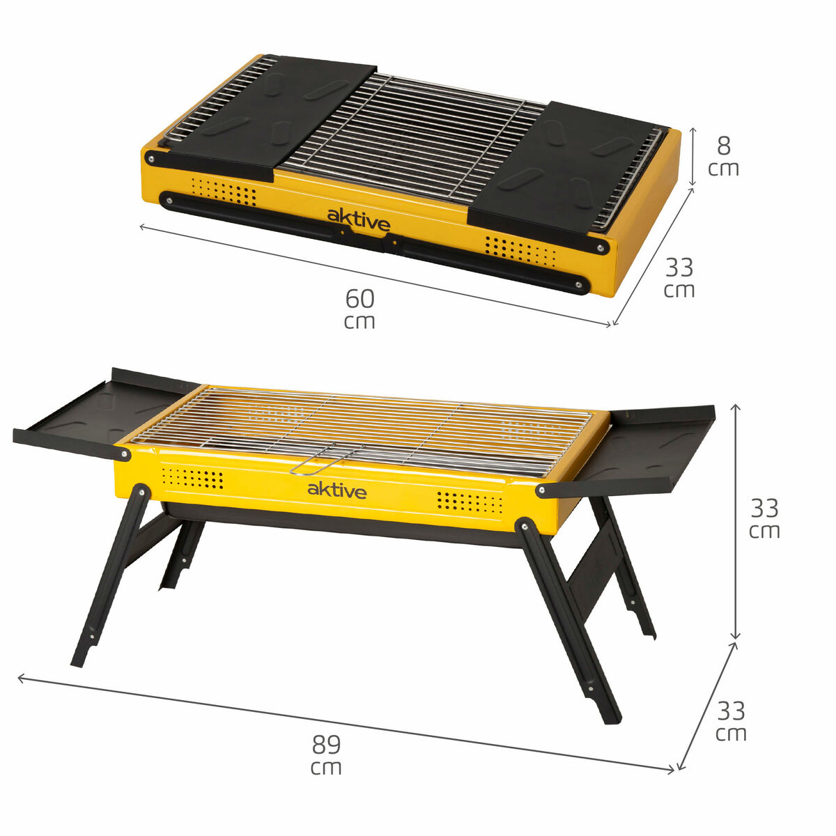 Bärbar Grill Aktive Stål 89 x 33 x 33 cm Gul - 2