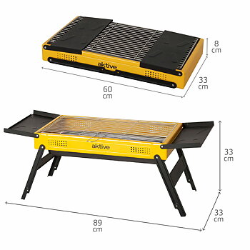 Bärbar Grill Aktive Stål 89 x 33 x 33 cm Gul