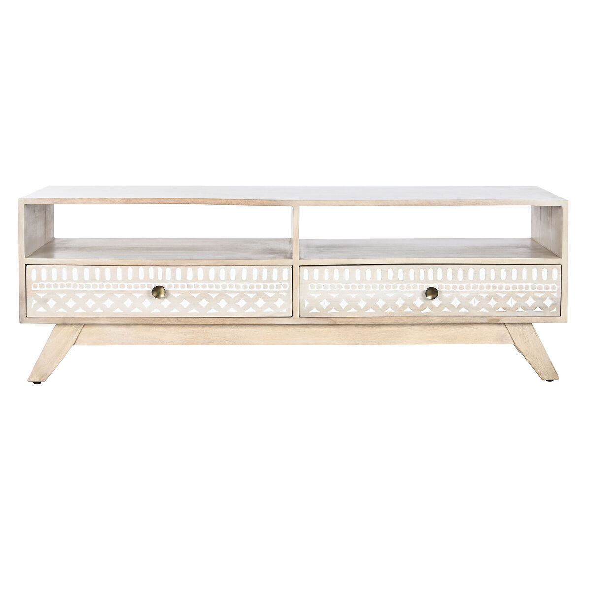 TV-möbler DKD Home Decor Vit Naturell Mangoträ 130 x 40 x 45 cm - 3