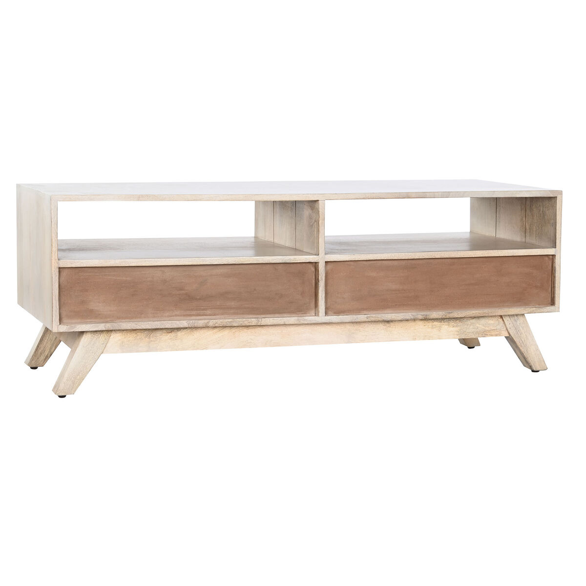 TV-möbler DKD Home Decor Vit Naturell Mangoträ 130 x 40 x 45 cm - 2