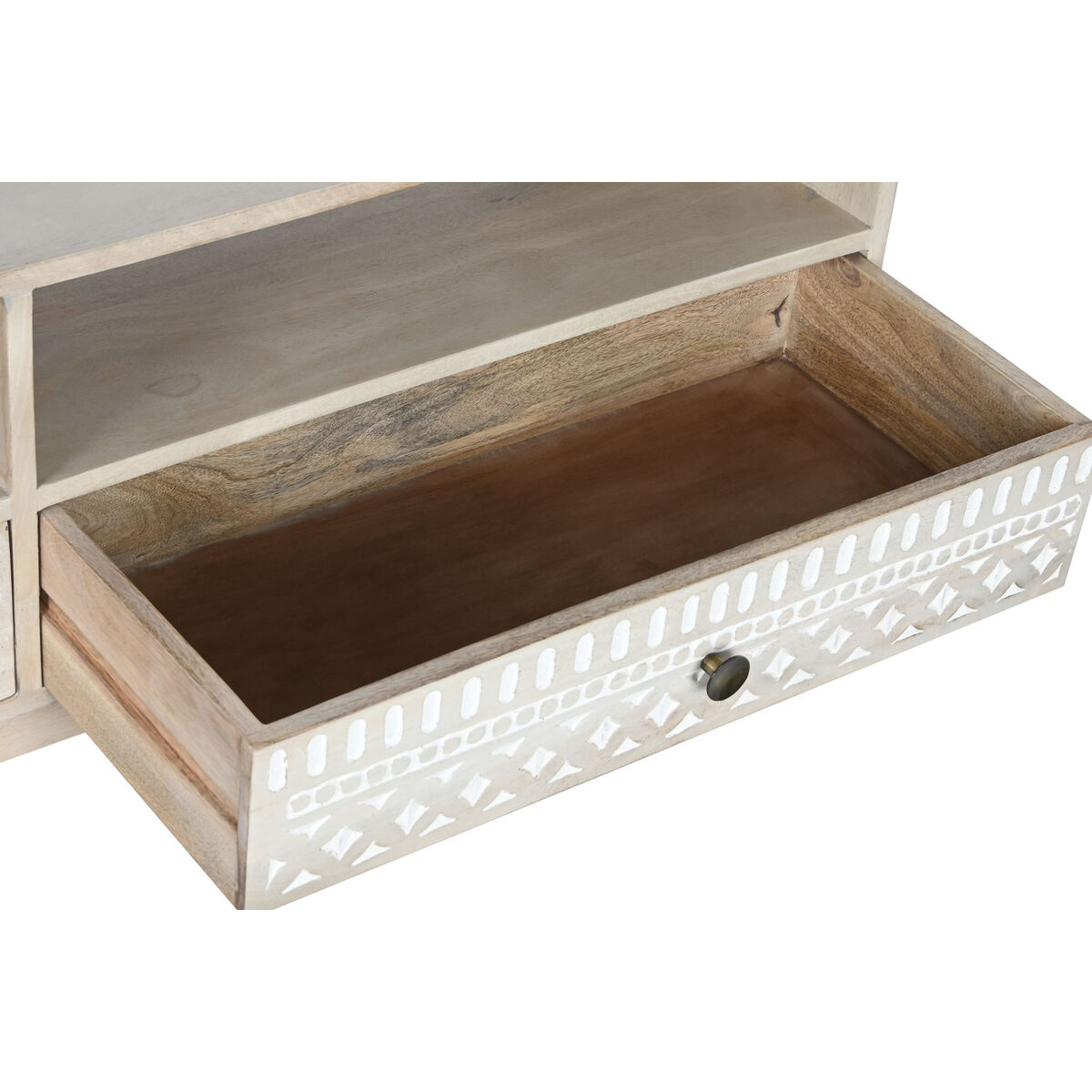TV-möbler DKD Home Decor Vit Naturell Mangoträ 130 x 40 x 45 cm - 4