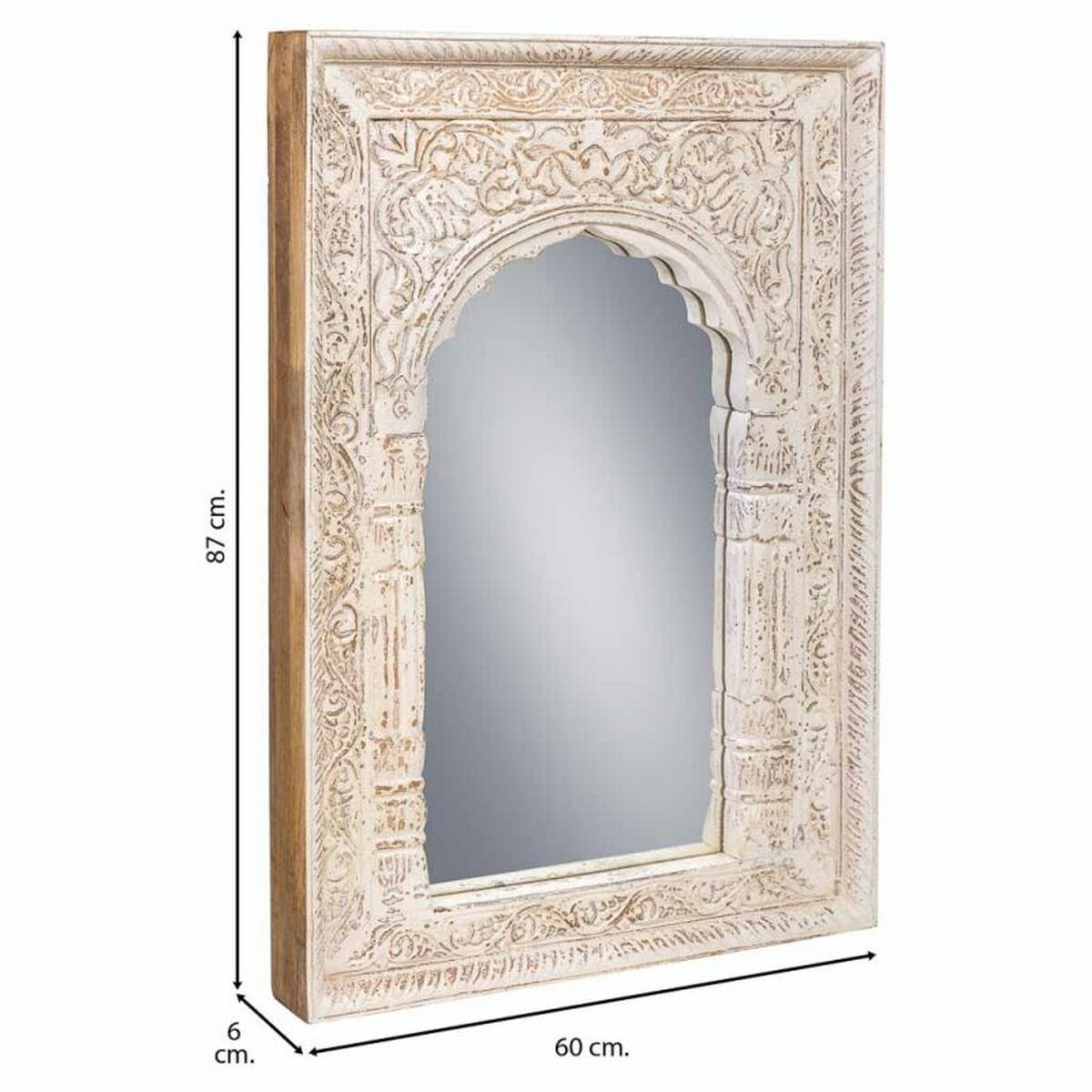 Väggspegel Alexandra House Living Kräm 6 x 60 x 87 cm Rektangulär - 6