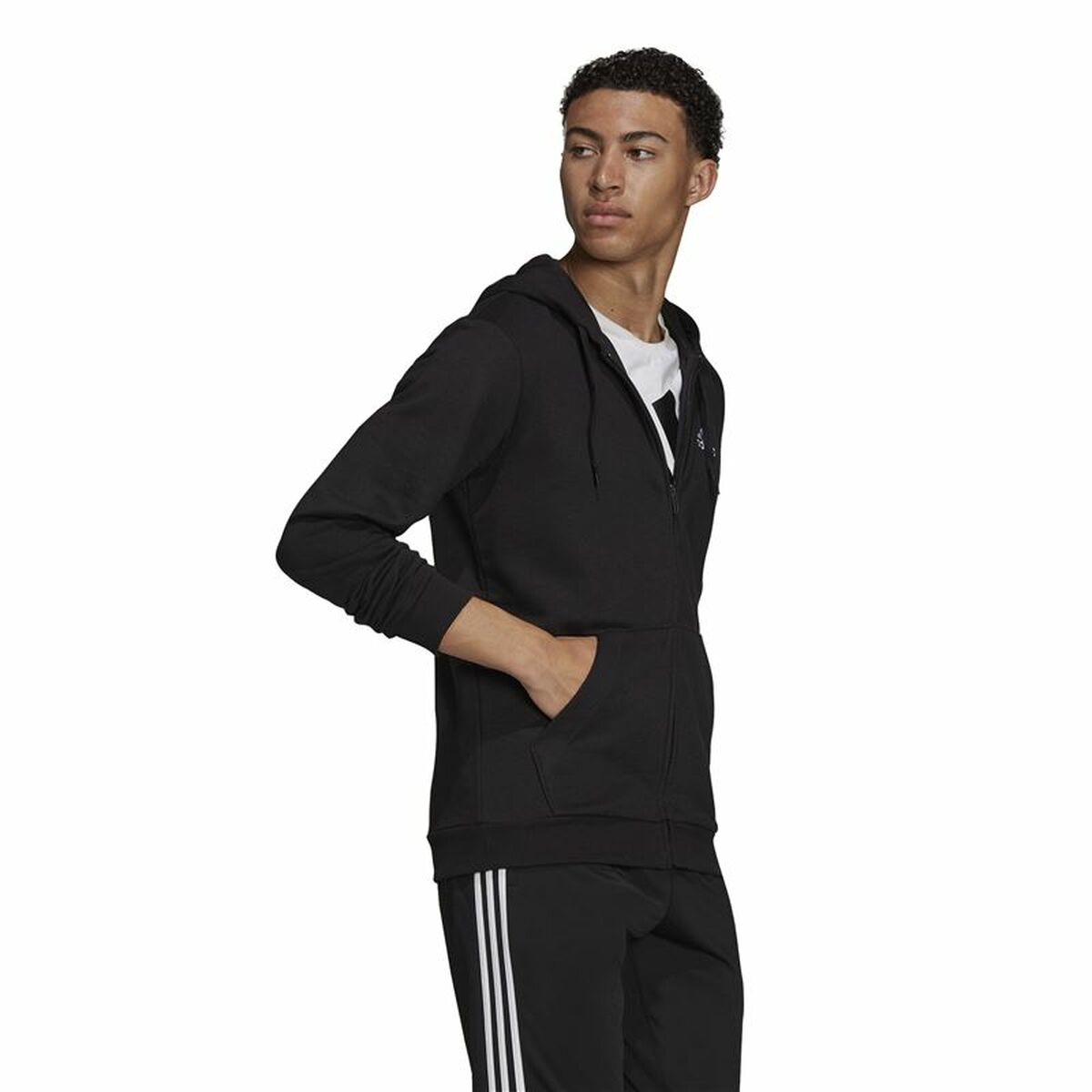 Träningsjacka Herr Adidas French Terry Big Logo Svart - 4