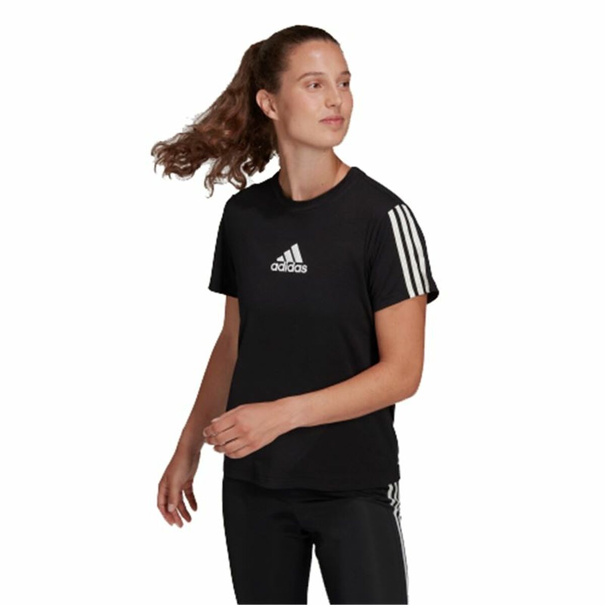 T-shirt med kortärm Dam Adidas TC Svart - 3