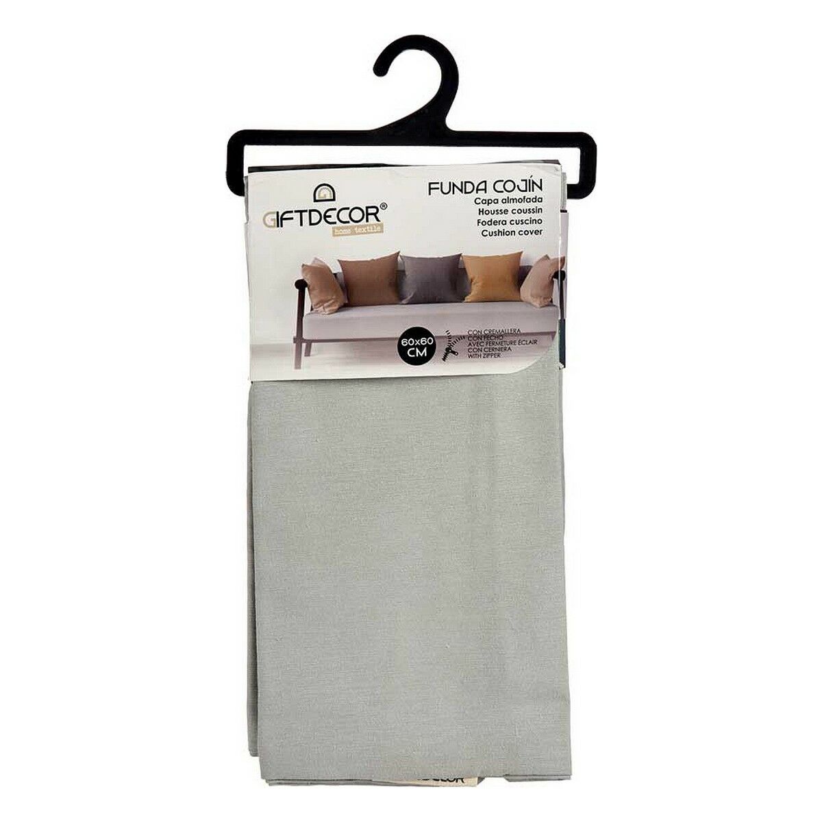 Kuddfodral 60 x 0,5 x 60 cm Grå (12 antal) - 2