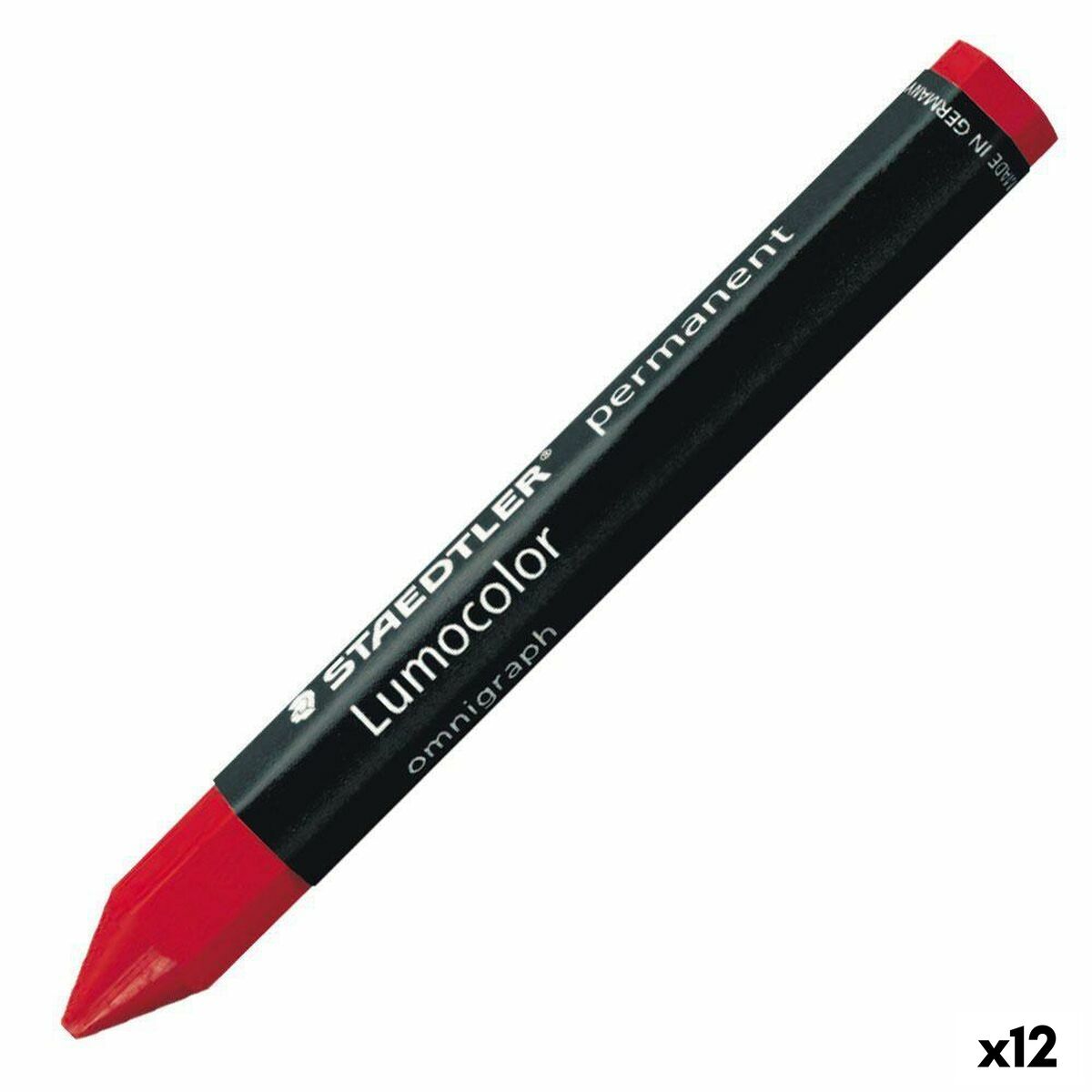 Tjocka färgpennor Staedtler Lumocolor Permanent Röd (12 antal)