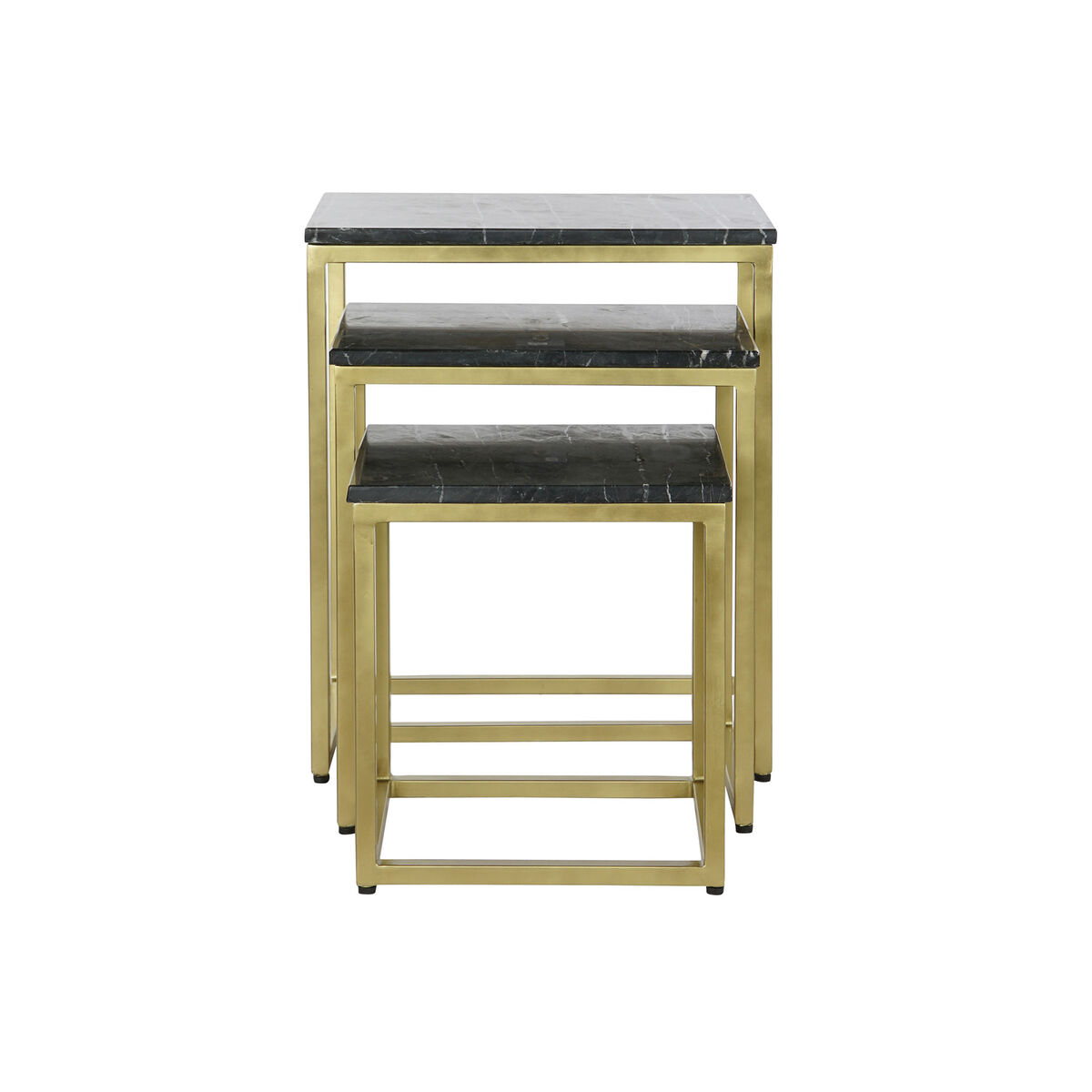 3-bordsset DKD Home Decor Svart Gyllene 50 x 35 x 60 cm - 2