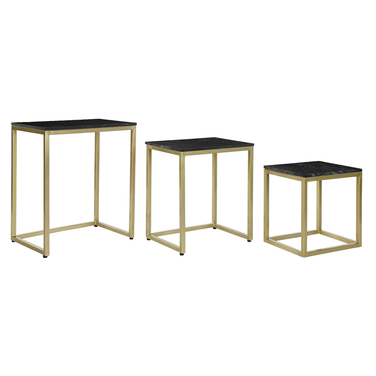 3-bordsset DKD Home Decor Svart Gyllene 50 x 35 x 60 cm - 3