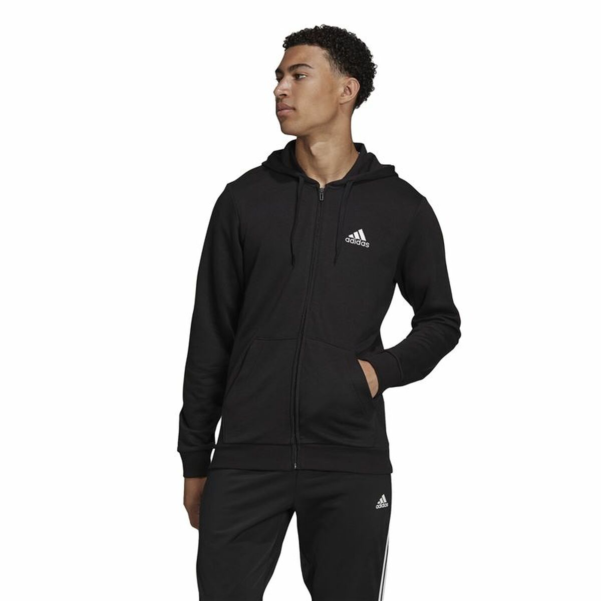 Träningsjacka Herr Adidas French Terry Big Logo Svart - 2