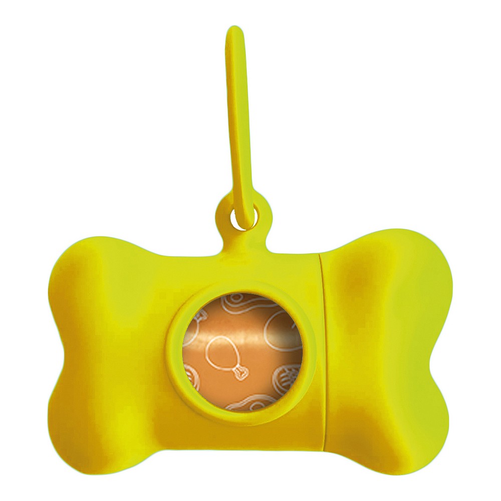 Hållare för bajspåsar United Pets Bon Ton Neon Hund Gul (8 x 4,2 x 5 cm)