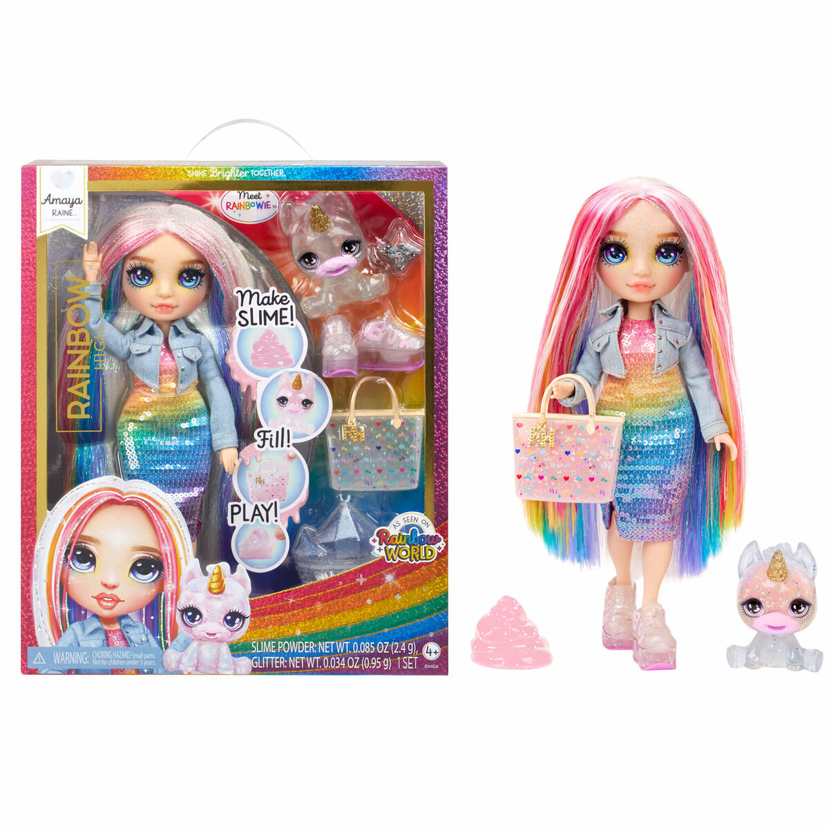 Docka med husdjur MGA Amaya Rainbow World  22 cm Ledbuss - 9