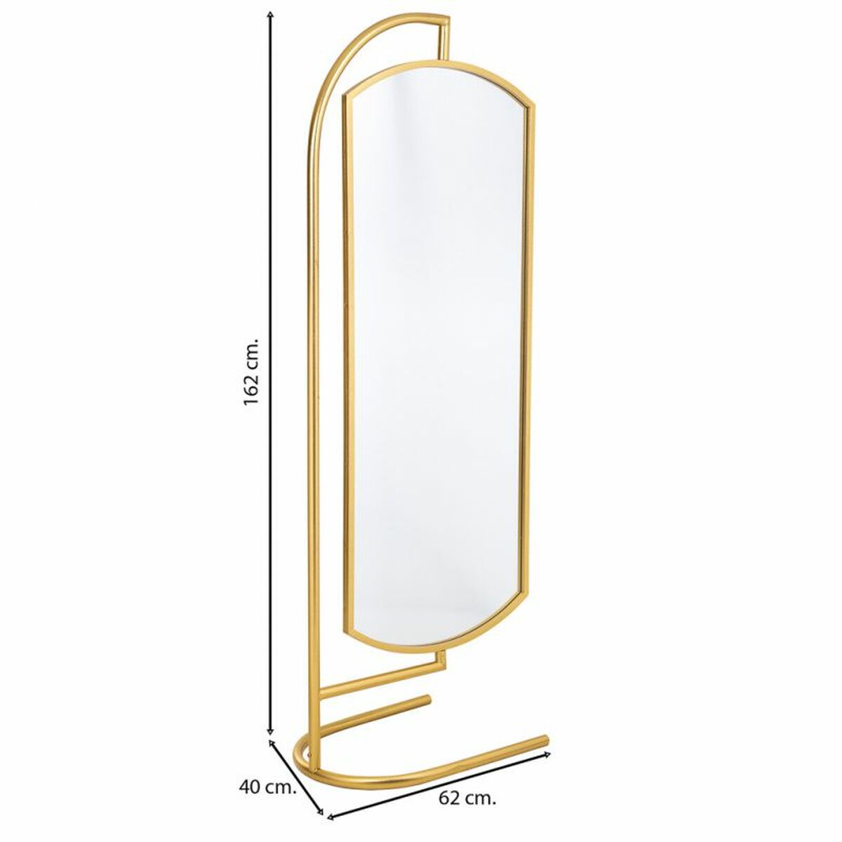 Fristående spegel Alexandra House Living Guld Metall Järn Speglar 40 x 162 x 62 cm - 3