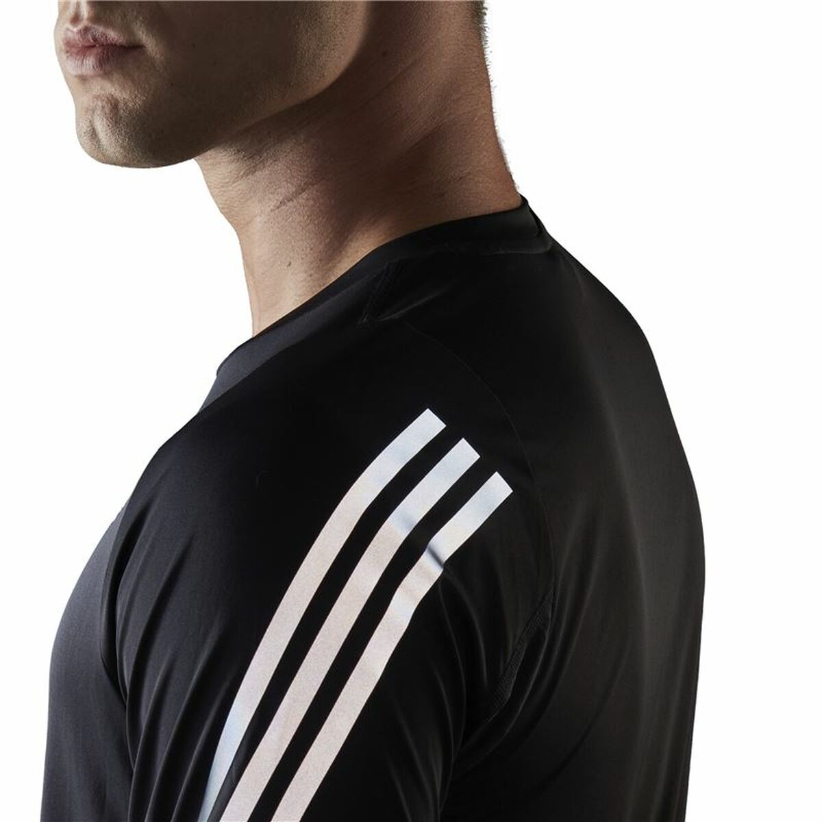 T-shirt med kortärm Herr Adidas Run Icon Svart - 5