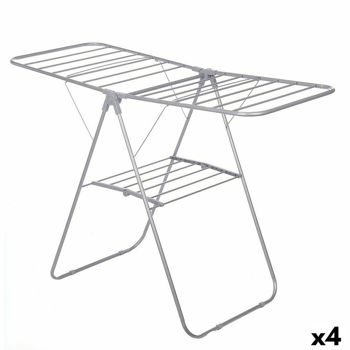 Klädhängare hopfällbar Grå Metall 136,5 x 59 x 93,5 cm (4 antal)