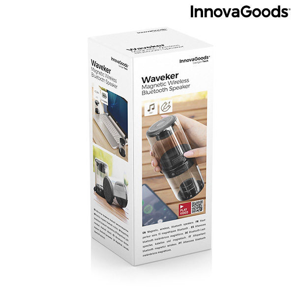 Uppladdningsbara, magnetiska och trådlösa högtalare Waveker InnovaGoods Förpackning med 2 masker - 2