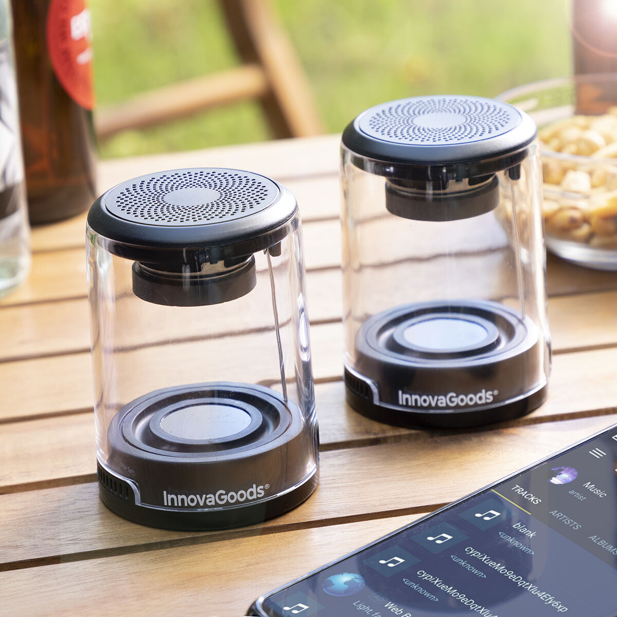 Uppladdningsbara, magnetiska och trådlösa högtalare Waveker InnovaGoods Förpackning med 2 masker - 13